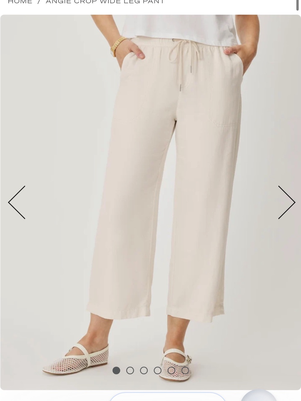 Splendid Angie Wide Leg Crop Pants — Cream